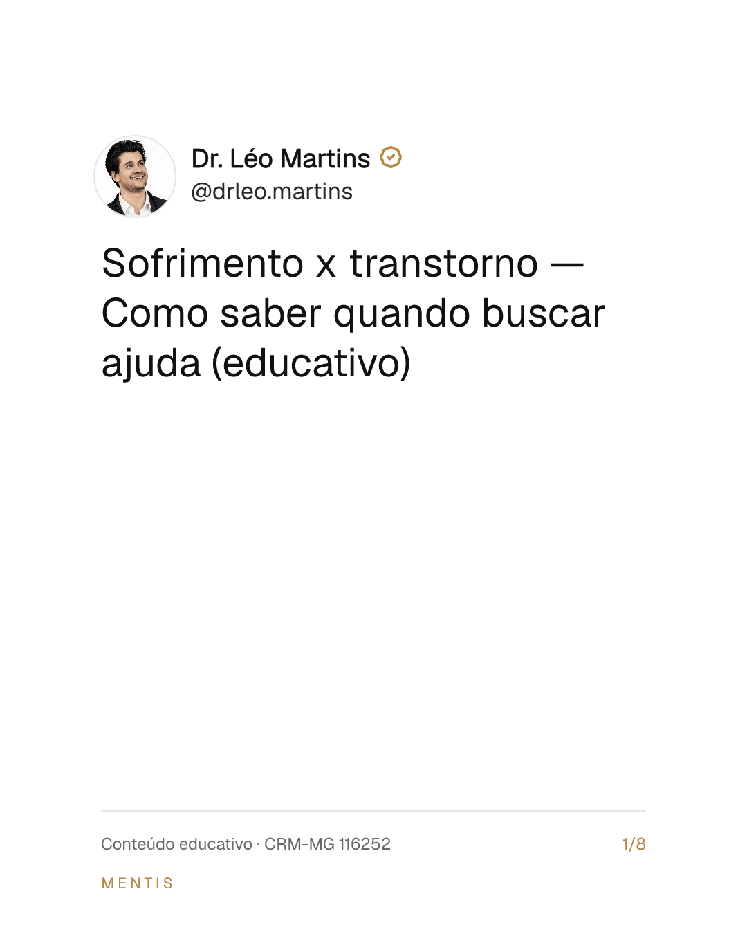 Sofrimento x transtorno — Como saber quando buscar ajuda (educativo)